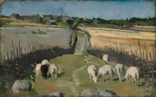 Landscape with Sheep, 1884. Creator: Akseli Gallen-Kallela