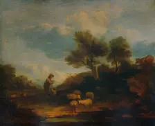 Landscape with Sheep 18th century, (1935). Artist: Thomas Gainsborough