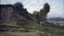 Landscape with sheep, c1855. Creator: Charles Francois Daubigny