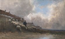 Landscape with Sheep, c1880-1910. Creator: Maurice Hagemans