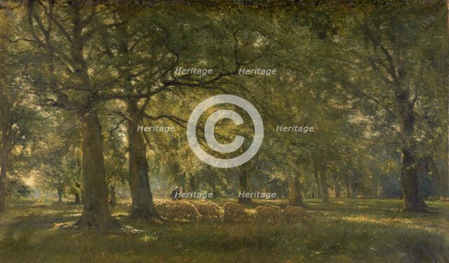 Landscape with Sheep, c1900s. Creator: Franz Courtens.