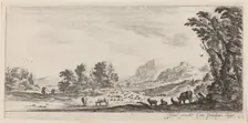 Landscape with Shepherd Guarding his Flock, in or before 1647. Creator: Stefano della Bella