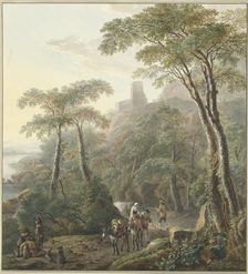 Landscape with Shepherds and Milkmaid, 1700-1800. Creator: N Lamme
