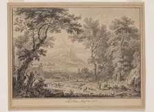 Landscape with Shepherds, between 1682 and 1749. Creator: Jan van Huysum
