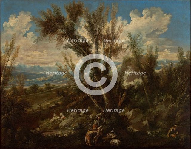Landscape with shepherds, c1710-1715. Creator: Alessandro Magnasco.
