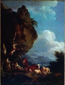 Landscape with shepherds, c1780. Creator: Philip James de Loutherbourg