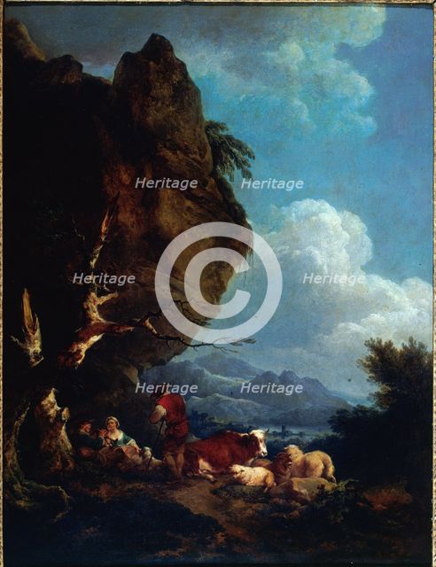 Landscape with shepherds, c1780. Creator: Philip James de Loutherbourg.