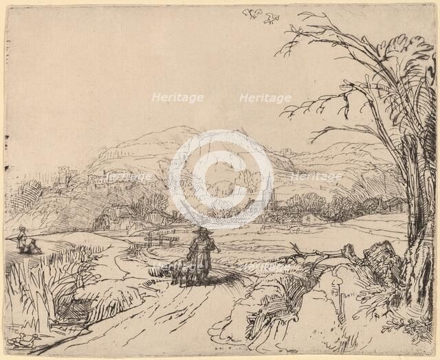 Landscape with Sportsman and Dog, c. 1653. Creator: Rembrandt Harmensz van Rijn.