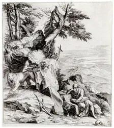 Landscape with St Jerome 16th century, (1937). Artist: Cornelis Cort