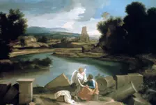 Landscape with St Matthew and the Angel c1645. Artist: Nicolas Poussin