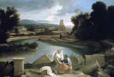 Landscape with St Matthew and the Angel c1645. Artist: Nicolas Poussin