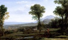 Landscape with St Philip baptising the eunuch 1678. Creator: Claude Lorrain