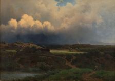 Landscape with stormy Sky, 1855. Creator: Joachim Frich