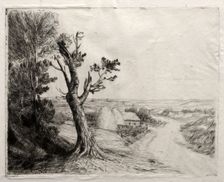 Landscape with Strawstacks. Creator: Alphonse Legros (French, 1837-1911)