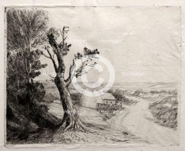 Landscape with Strawstacks. Creator: Alphonse Legros (French, 1837-1911).