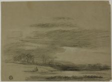 Landscape with Sun Breaking Through Clouds, n.d. Creator: Unknown