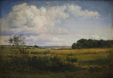 Landscape with Sunlit Clouds, 1844-1845. Creator: Dankvart Dreyer