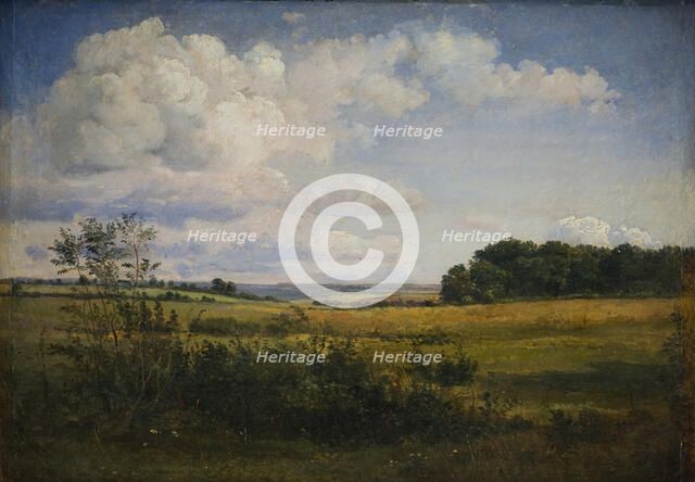 Landscape with Sunlit Clouds, 1844-1845. Creator: Dankvart Dreyer.