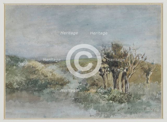 Landscape with pollard willows along a ditch, 1834-1903. Creator: Jan Hendrik Weissenbruch.