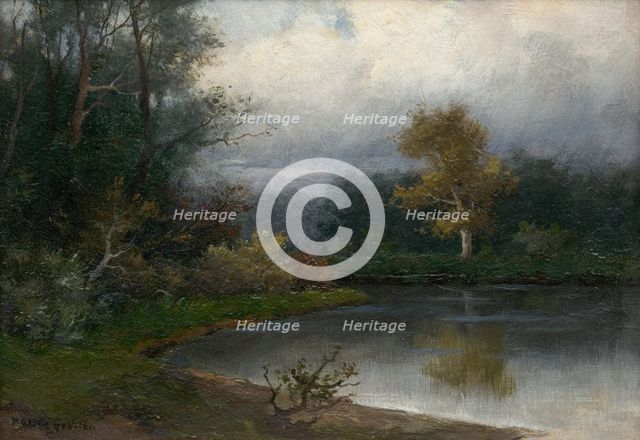 Landscape with pond, c 1900. Creator: Felicián Moczik.