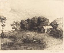 Landscape with Pond (Le paysage a la mare). Creator: Alphonse Legros