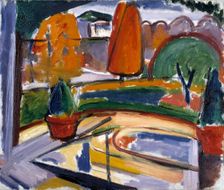 Landscape with Pond--Newman's Yard, ca. 1915-1932. Creator: Carl Newman
