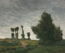 Landscape with Poplars, 1875. Creator: Paul Gauguin