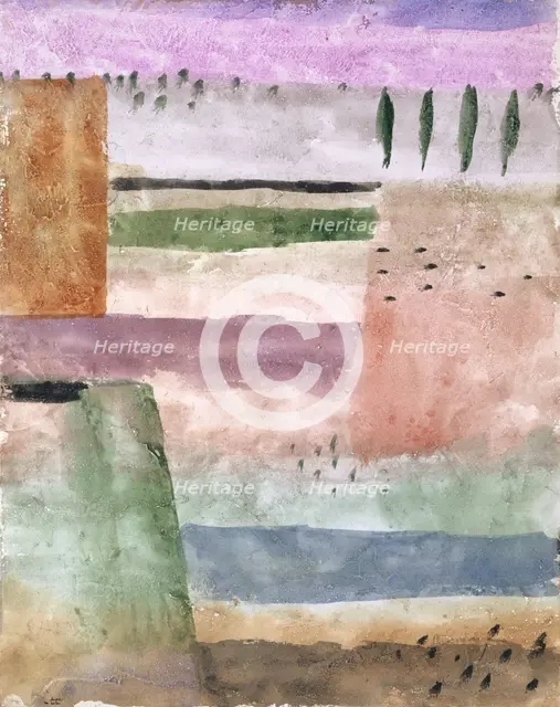 Landscape with Poplars, 1929. Creator: Paul Klee.