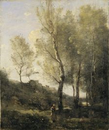 Landscape with poplars. Creator: Unknown