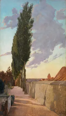 Landscape with Poplars. September Evening, 1895. Creator: Ring, Laurits Andersen (1854-1933)