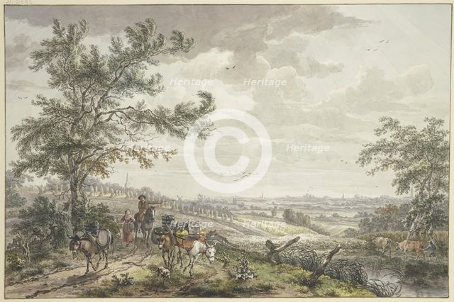 Landscape with Pack Donkeys, near Hilversum, (1779?). Creator: Egbert van Drielst.
