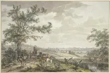 Landscape with Pack Donkeys, near Hilversum, (1779?). Creator: Egbert van Drielst