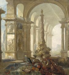 Landscape with palace interior. Creator: Johan Pasch