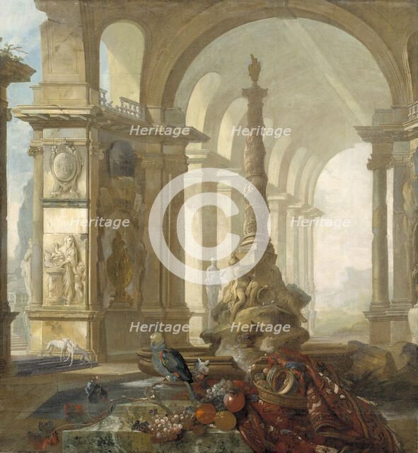 Landscape with palace interior. Creator: Johan Pasch.
