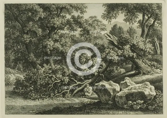 Landscape with Pan Playing a Flute, 1795. Creator: Johann Christian Reinhart.
