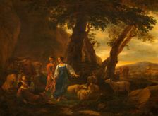Landscape with Peasants and Cattle. Creator: Nicolaes Berchem