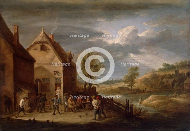 Landscape with Peasants Bowling, 1640. Creator: David Teniers II.