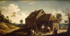 Landscape with Peasants before an Inn, 1630. Creator: David Teniers II