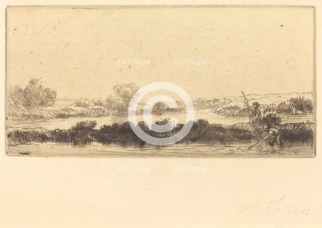 Landscape with Peat-bog; In the Marsh (Paysage des tourbieres; Dans les marais). Creator: Alphonse Legros.
