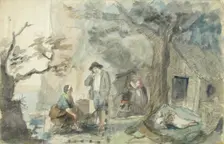 Landscape with People, 1840-1874. Creator: Robert Wilhelm Ekman