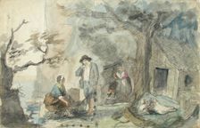 Landscape with People, 1840-1874. Creator: Robert Wilhelm Ekman