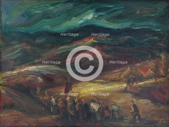 Landscape with procession, 1943. Creator: Ludovít Varga.