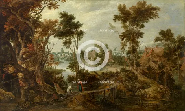 Landscape with Prophet Elijah and the Widow of Zarephath, 1613. Creator: Gillis Claesz. de Hondecoeter.