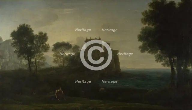 Landscape with Psyche outside the Palace of Cupid (The Enchanted Castle), 1664. Artist: Lorrain, Claude (1600-1682)