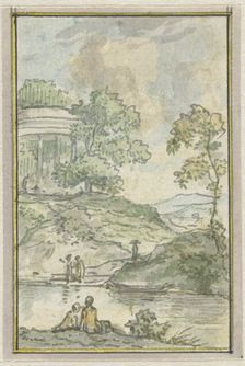 Landscape with round temple, 1752-1819. Creators: Juriaan Andriessen, Isaac de Moucheron