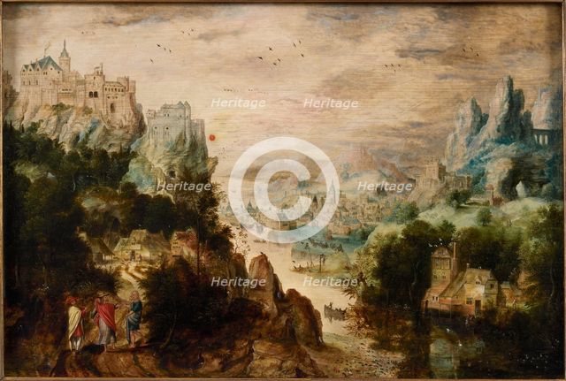 Landscape with Road to Emmaus, c.1540. Creator: Herri met de Bles, Henri de (1510-1550).