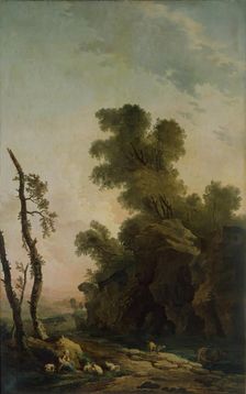 Landscape with Rocks, 1773. Creator: Hubert Robert
