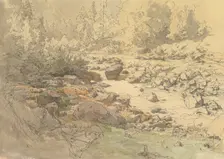 Landscape with Rocks in a River (near Kronau?), 19th-early 20th century. Creator: Eduard Peithner von Lichtenfels