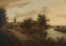 Landscape with rolling bridge, c.1660. Creator: Anon
