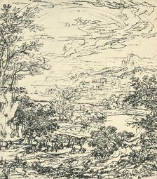 Landscape with rainbow late 18th-early 19th century, (1943). Creator: Joseph Anton Koch